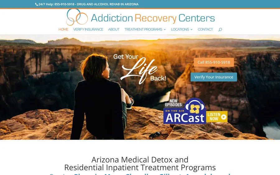 Addiction Recovery Centers website