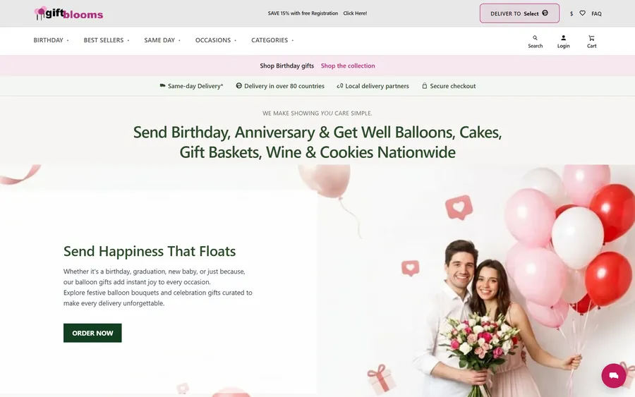 GiftBlooms website
