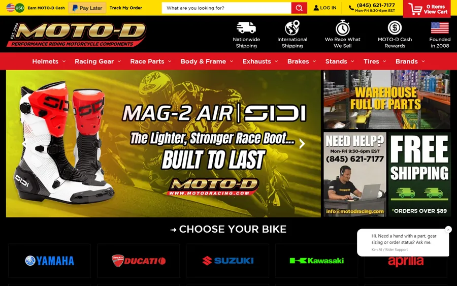 MOTO-D Racing website