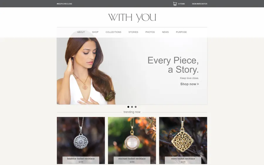 With You Lockets website